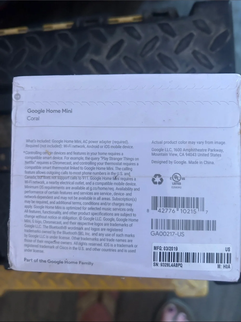 Google Home Mini in Coral Pink-NEW IN BOX